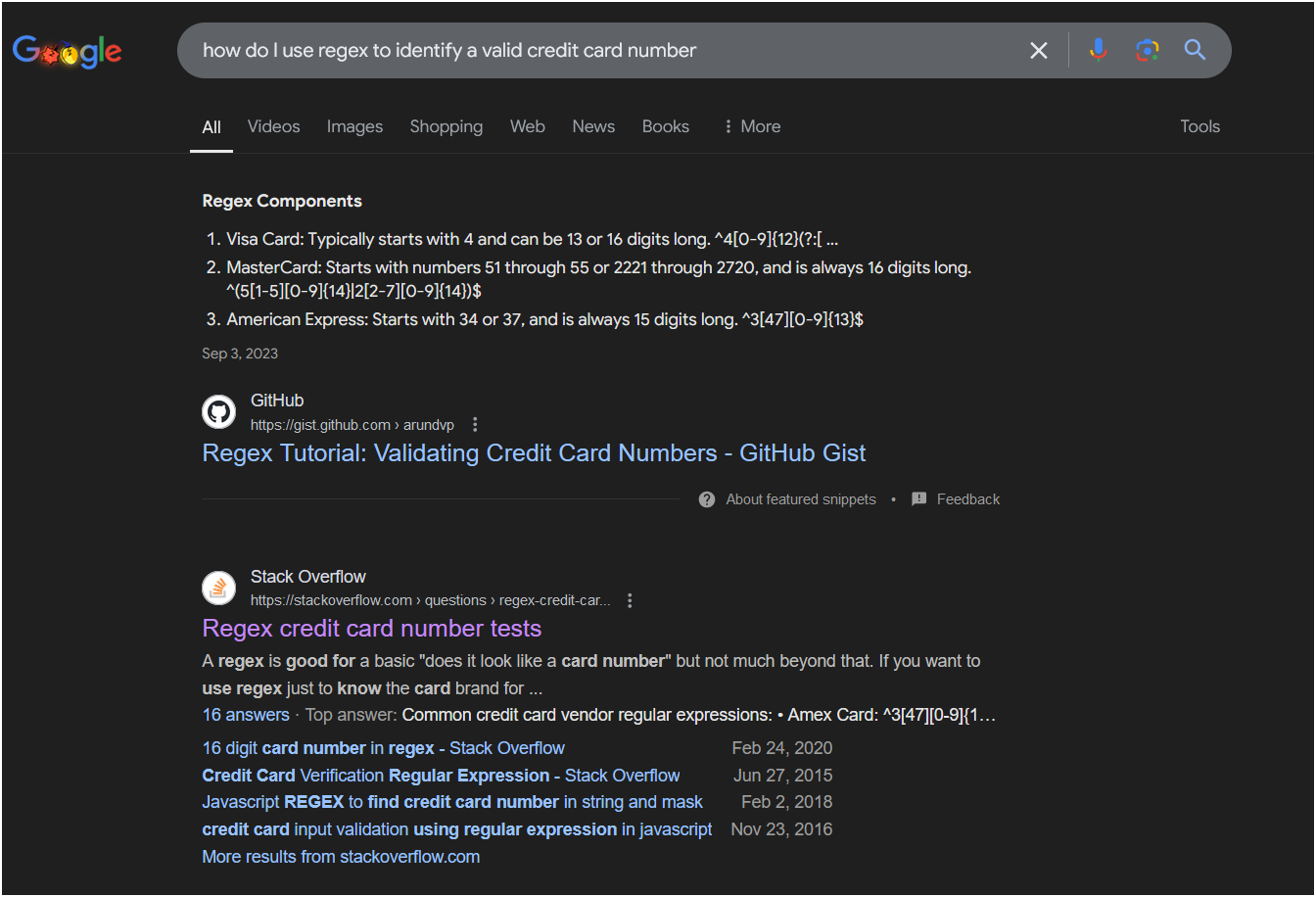 A traditional websearch