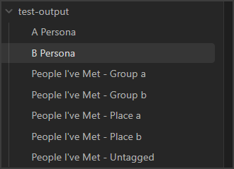 Notes created for selected contacts and groups.